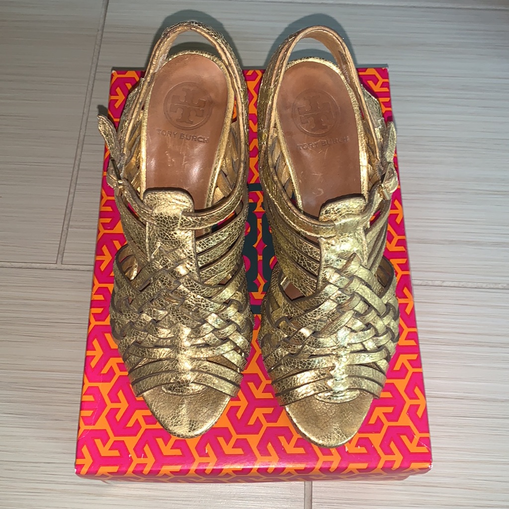 Tory Burch Gold Nadia Sandals